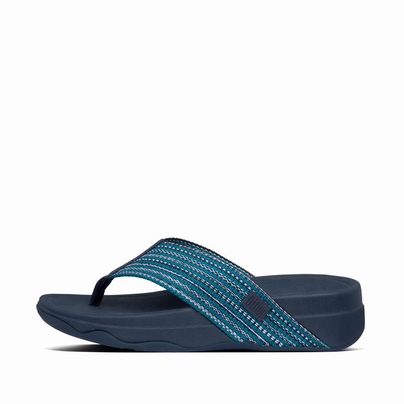 FitFlop Surfa Textile Blau - FitFlop Zehentrenner Damen Schweiz [ZSDT-27183]